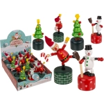 Drewniana Figurynka Świąteczna – Mikołaj, Bałwanek i Choinka | Hurtownia Kemis.pl