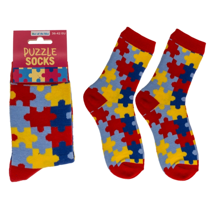 Skarpetki Puzzle 36–42 – kolorowy prezent z humorem hurtownia