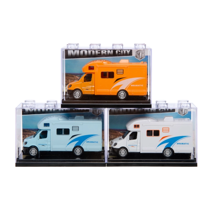 Metalowy Kamper Die-Cast z Napędem Pull Back – Mini Model Samochodu | Hurtownia Zabawek Kemis.pl