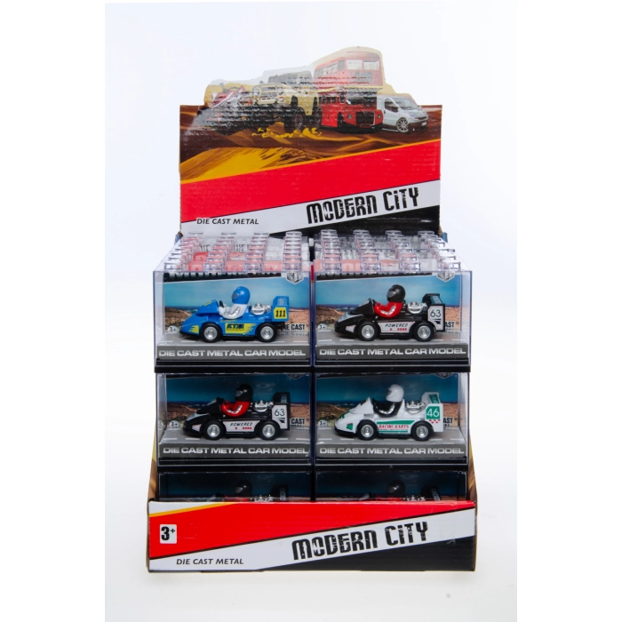 Metalowy Gokart Wyścigowy – Model Die-Cast z Napędem Pull Back | Hurtownia Zabawek Kemis.pl