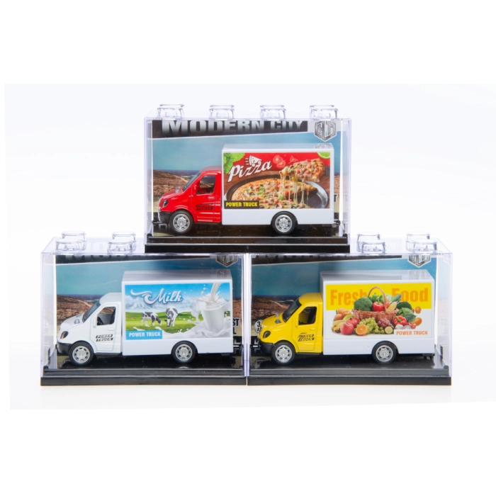 Metalowy Samochód Dostawczy – Food Truck z Napędem Pull Back | Hurtownia Zabawek Kemis.pl