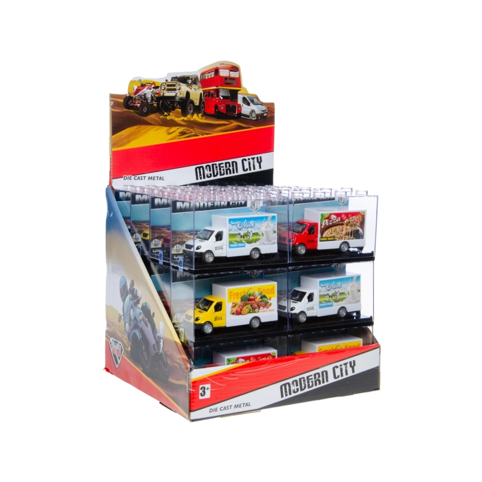 Metalowy Samochód Dostawczy – Food Truck z Napędem Pull Back | Hurtownia Zabawek Kemis.pl