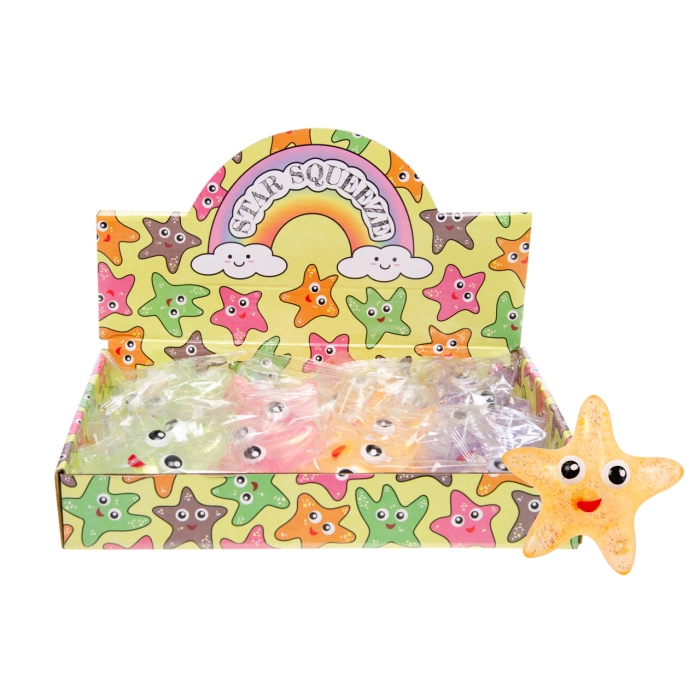 Squeeze Star - Star Shaped Knisher with Glitter in the Middle