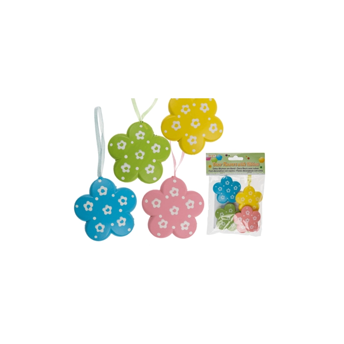 Decorative flower pendants (4 pieces)