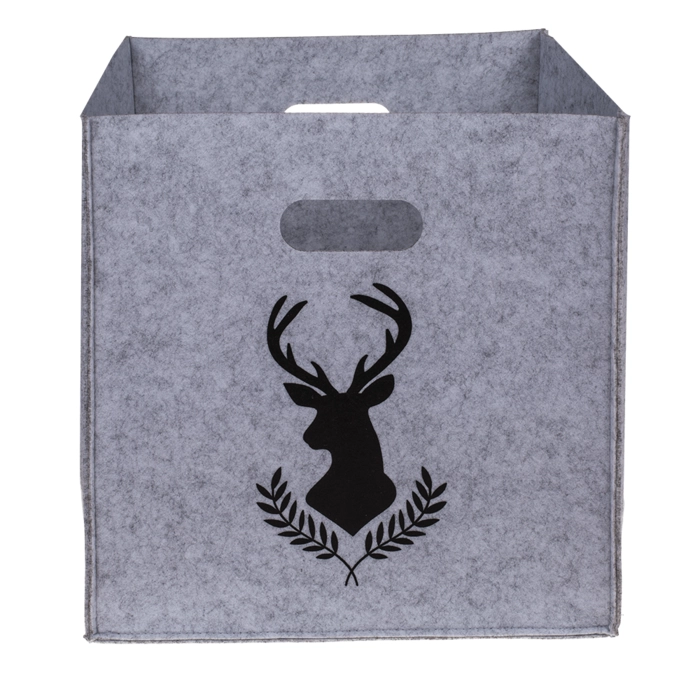 Filcowe Pudełko z Jeleniem – Stylowy Organizer do Wnętrz | Hurtownia Dekoracji Kemis.pl