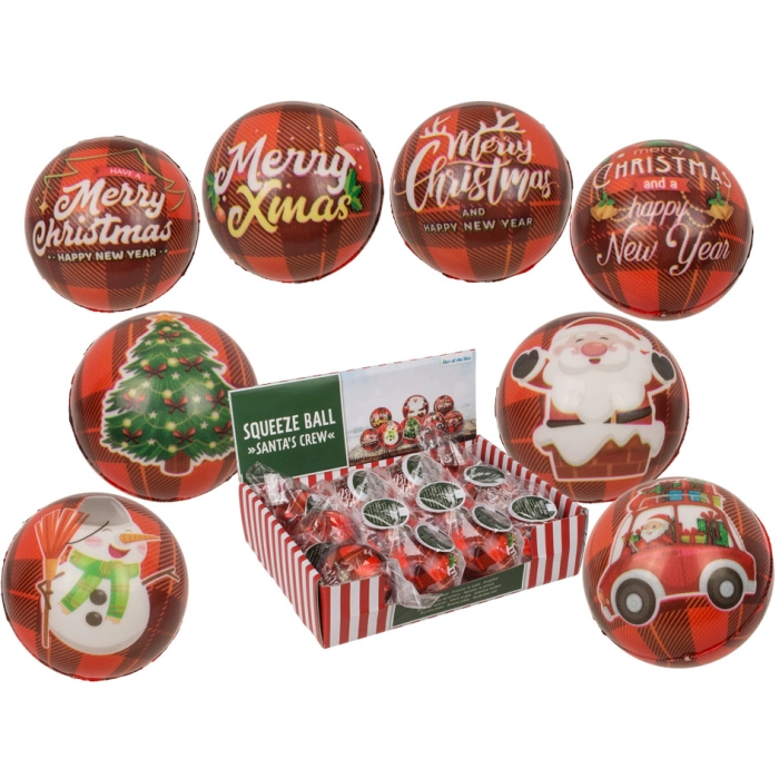 Świąteczna Piłeczka Antystresowa – Ekipa Mikołaja | Hurtownia Gadżetów Kemis.pl