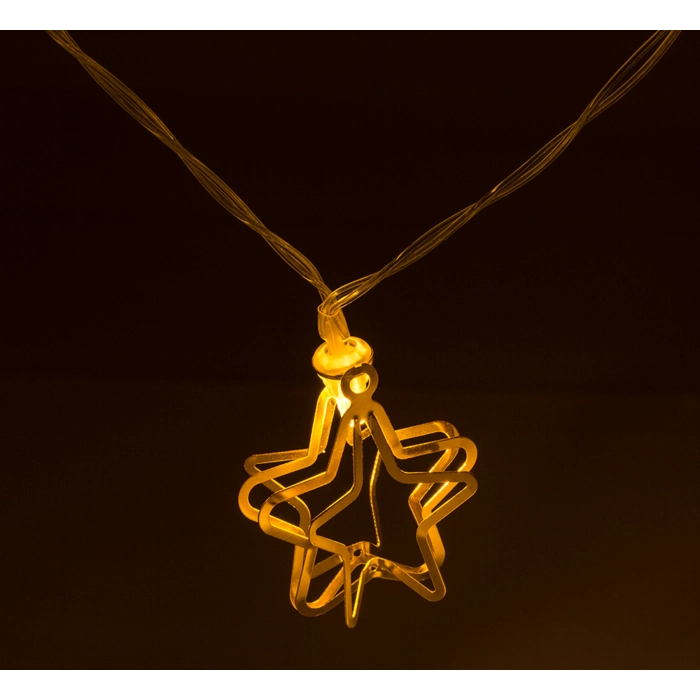 Girlanda LED z Metalicznymi Gwiazdkami – Dekoracja z Magią Światła | Hurtownia Prezentów Kemis.pl