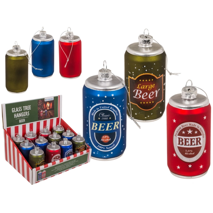 Szklane bombki – puszki piwa | Humorystyczne ozdoby choinkowe | Hurtownia gadżetów i prezentów