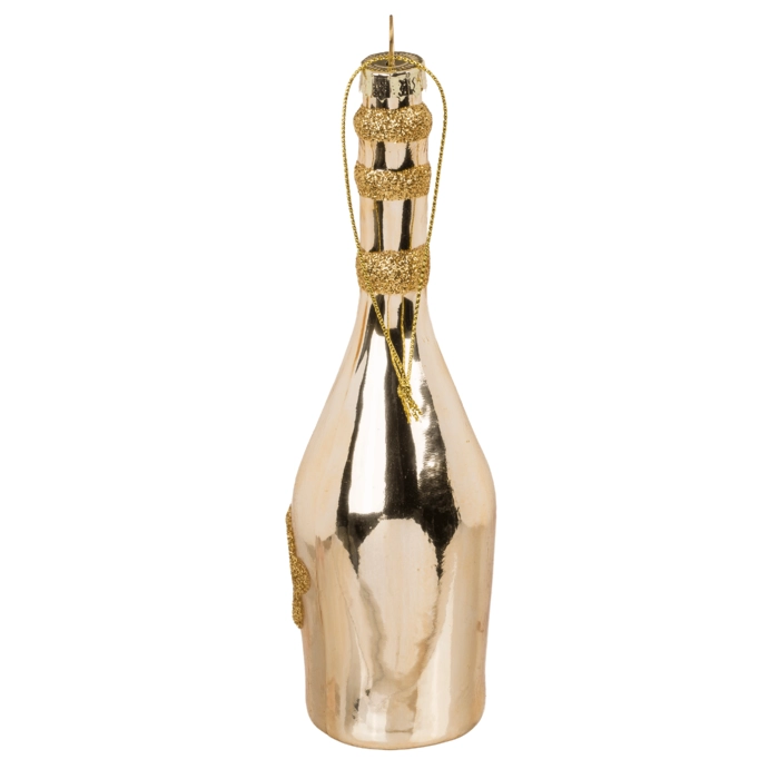 Szklana Ozdoba Choinkowa – Buteleczka Szampana Glamorous Champagne | Hurtownia Dekoracji Kemis.pl