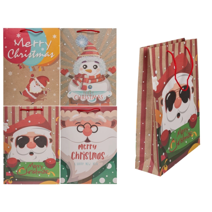 Świąteczna Torba Prezentowa Joyful Season – Papierowe Torebki z Motywem Bożonarodzeniowym | Hurtownia Prezentów Kemis.pl