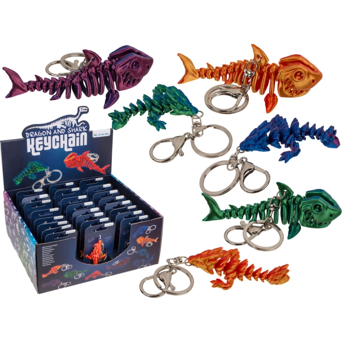 Metalowy Brelok Smok i Rekin 3D – Fantastyczny Gadżet | Hurtownia Kemis.pl