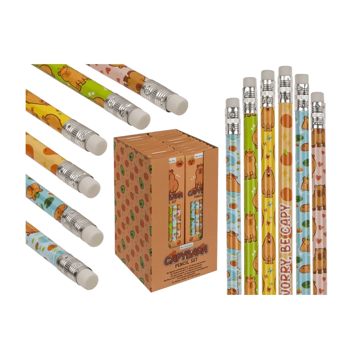 Zestaw Ołówków Capybara HB – 6 sztuk, Display 24 kpl.