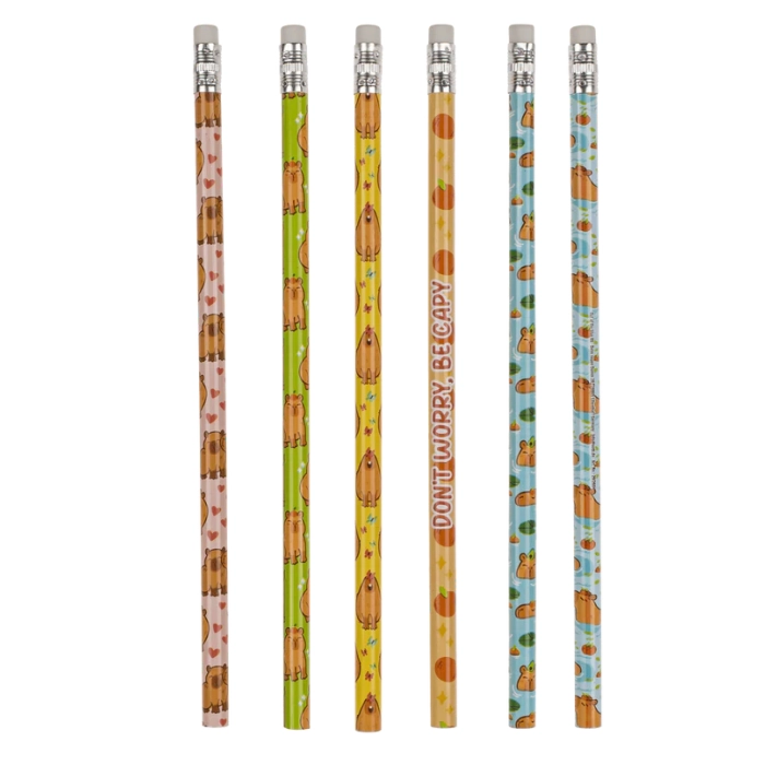 Zestaw Ołówków Capybara HB – 6 sztuk, Display 24 kpl.