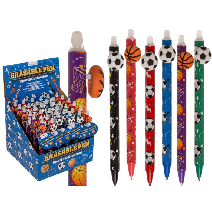 Długopis Wymazywalny Sportowy – Piłka Nożna i Koszykówka, 6 Wzorów | Artykuły Szkolne | Kemis.pl