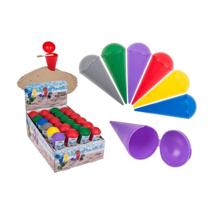 Prenosný plážový popolník - kónický s vekom