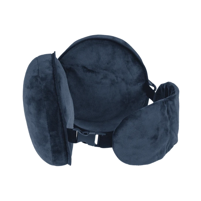 Poduszka Podróżna Pluszowa z Opaską na Oczy