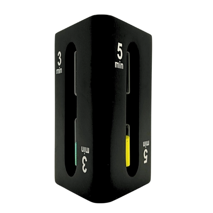 Klepsydra Trójstronna 1–3–5 Minut Czarna – Nowoczesny Timer | Gadżety | Kemis.pl