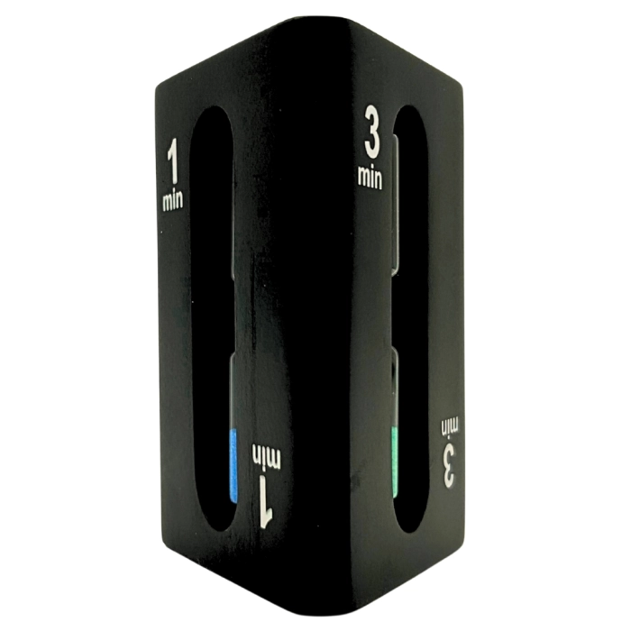 Klepsydra Trójstronna 1–3–5 Minut Czarna – Nowoczesny Timer | Gadżety | Kemis.pl