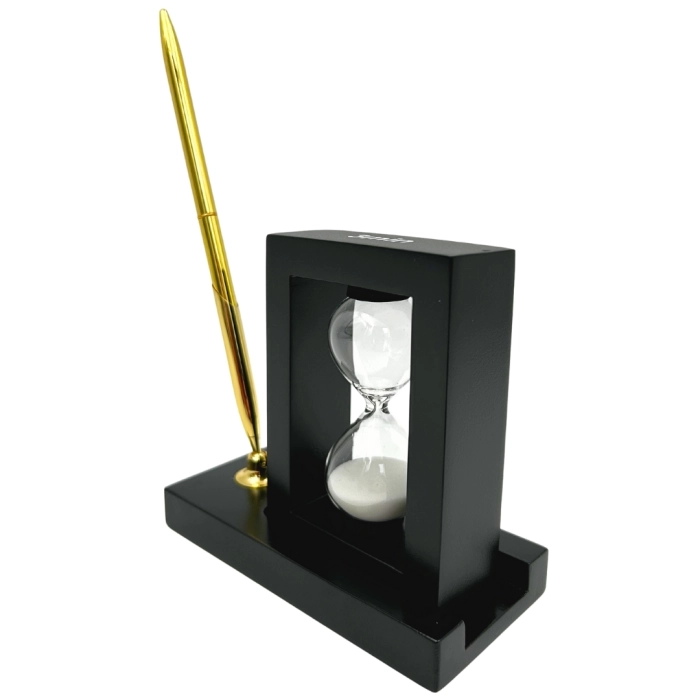 Zestaw na Biurko z Klepsydrą 3 Minuty i Stojakiem na Długopis