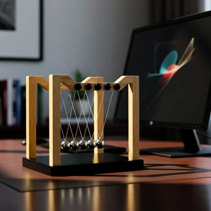 Kulki Newtona Premium – Drewniana Dekoracja Biurkowa Antystresowa | Gadżety | Kemis.pl