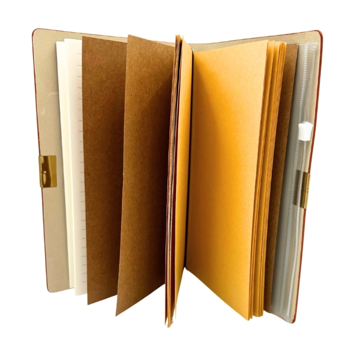 Skórzany Notes Podróżnika – Organizer z Wizytownikiem i Kieszenią