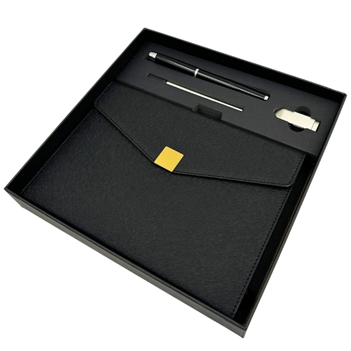 Elegancki Zestaw Prezentowy – Skórzany Notes z Długopisem