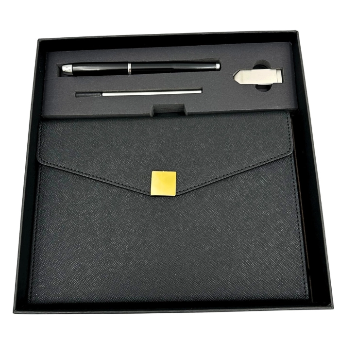 Elegancki Zestaw Prezentowy – Skórzany Notes z Długopisem