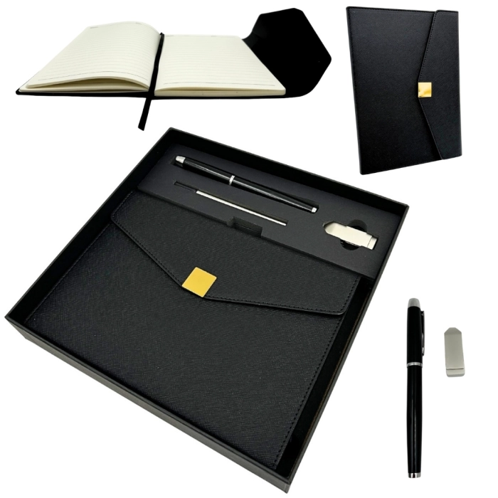 Elegancki Zestaw Prezentowy – Skórzany Notes z Długopisem