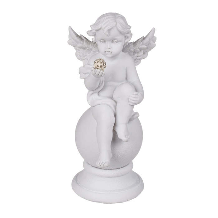 Figurka Aniołka na Kuli z Kryształową Ozdobą – Elegancka Dekoracja | Hurtownia Upominków Kemis.pl