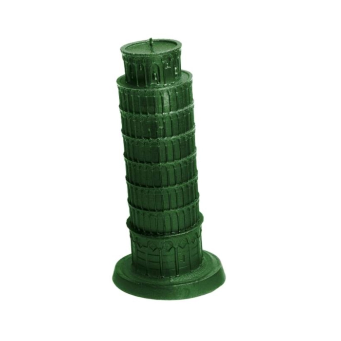 Schiefer Turm von Pisa XXL Kerze - metallic grün