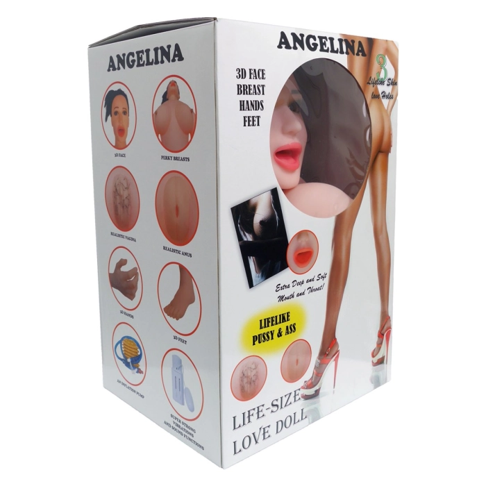 Life size 3D Angelina doll (with 3 holes and vibrator)