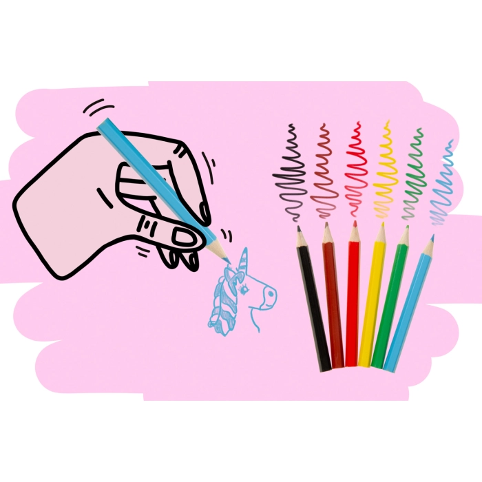 Fából készült mini egyszarvú zsírkréták (6 db)