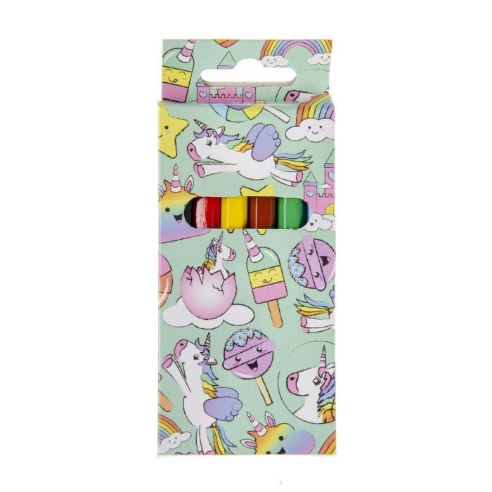 Fából készült mini egyszarvú zsírkréták (6 db)