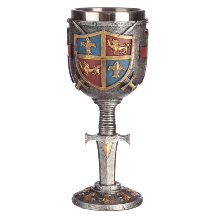 Decorative chalice - Crest shield and sword