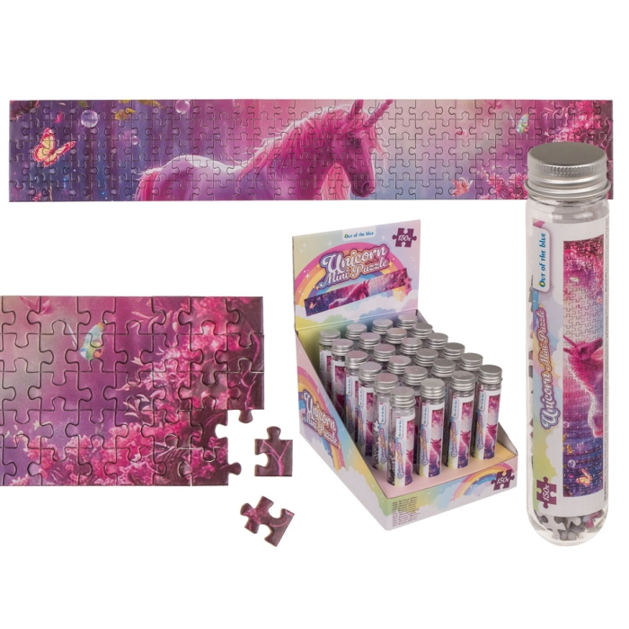 Mini puzzle Jednorożec 150 elementów – układanka w tubie | Hurtownia zabawek i gadżetów