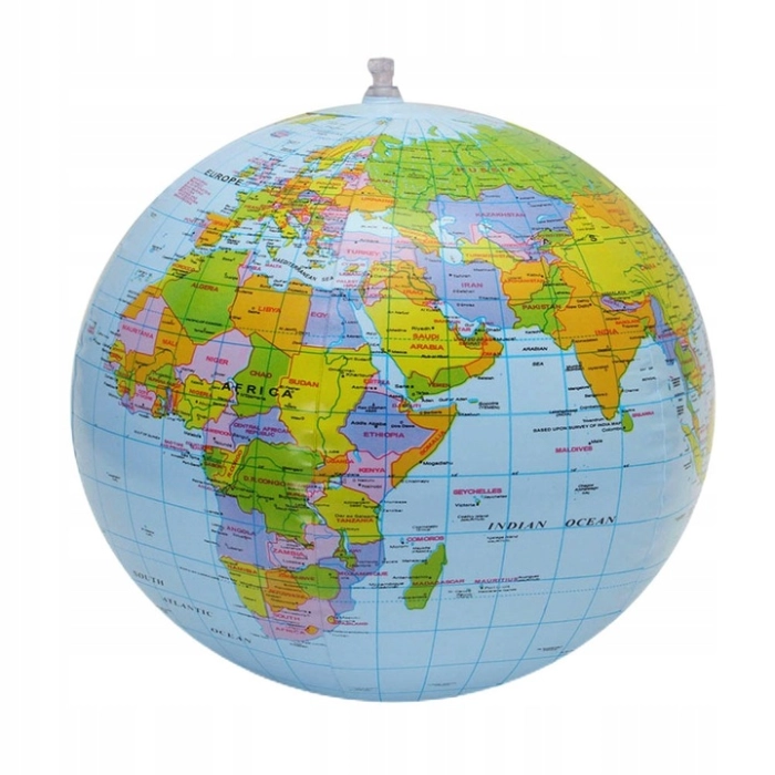 Dmuchana Piłka Globus 28 cm – Edukacyjna Zabawa z Mapą Świata | Gadżety | Kemis.pl