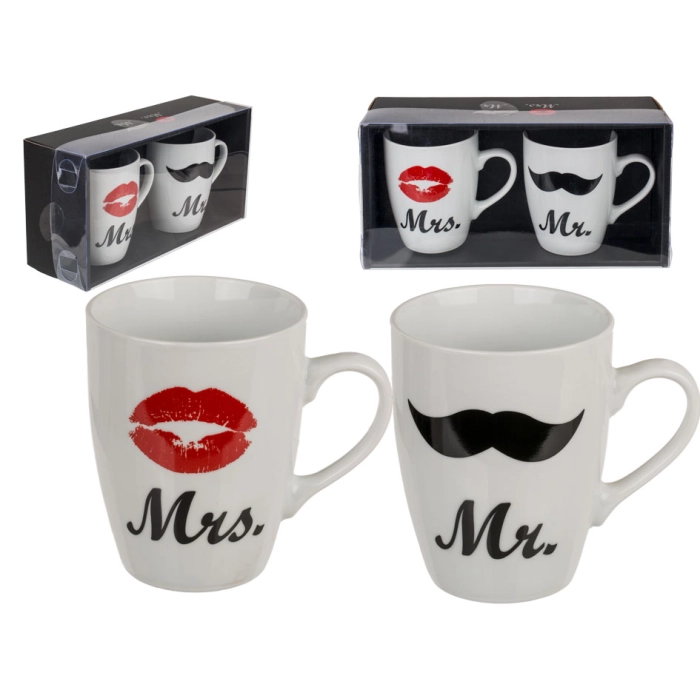 Mr. & Mrs. Porcelain Mugs