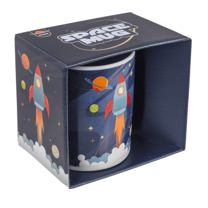 Kubek kosmiczny 320 ml – rakieta i astronauta w galaktyce | Hurtownia gadżetów