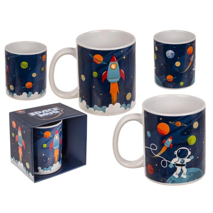 Kubek kosmiczny 320 ml – rakieta i astronauta w galaktyce | Hurtownia gadżetów