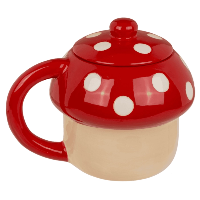 Kubek Muchomorek z Pokrywką – Oryginalny Prezent Kawaii | Hurtownia Gadżetów Kemis.pl