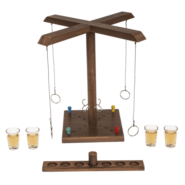 Drewniana Gra Alkoholowa z Rzutem Pierścieniem