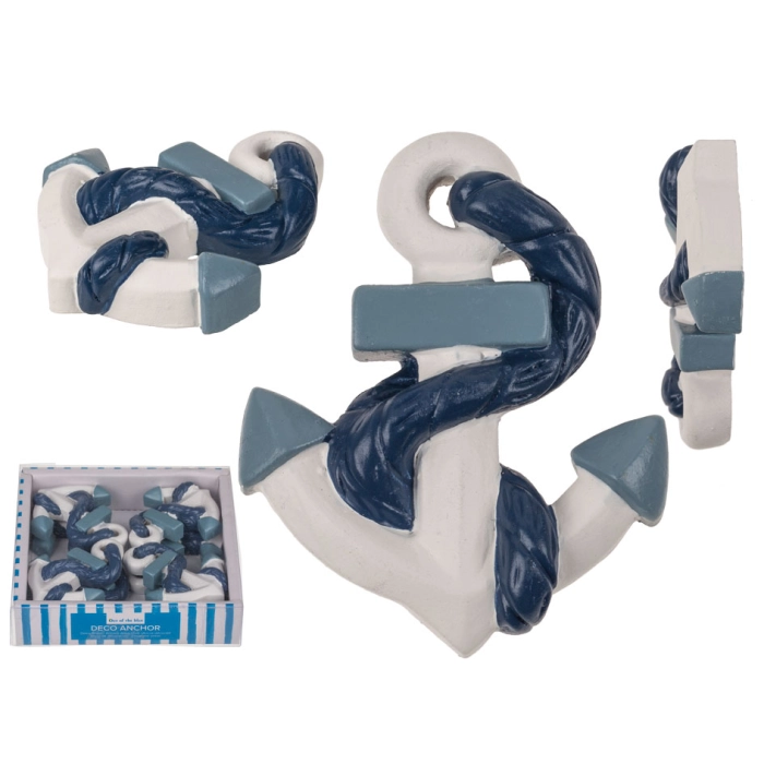 Marine anchor decoration - set of 8 pieces