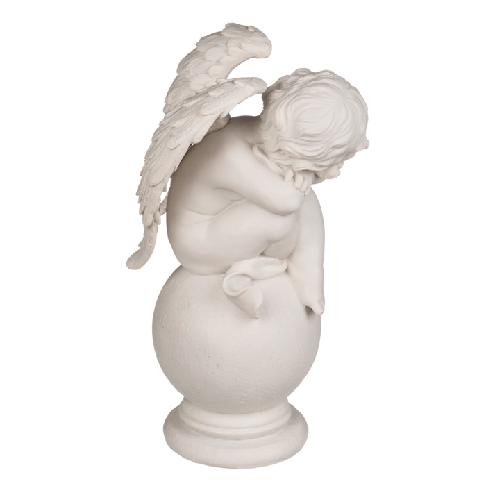 Figurka Aniołka Śpiącego na Kuli – Elegancka Dekoracja Symboliczna | Hurtownia Upominków Kemis.pl